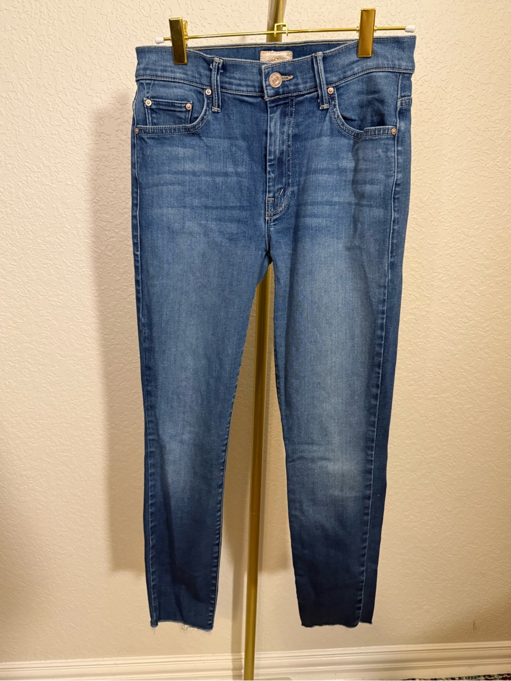 MOTHER Denim Skinny Jeans in Blue